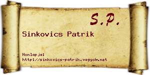 Sinkovics Patrik névjegykártya